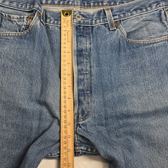 Levi's Vintage 501 Jeans Mens 36x32 Y2K Blue Button Fly Made in Mexico (34x30.5) - Picture 9 of 10